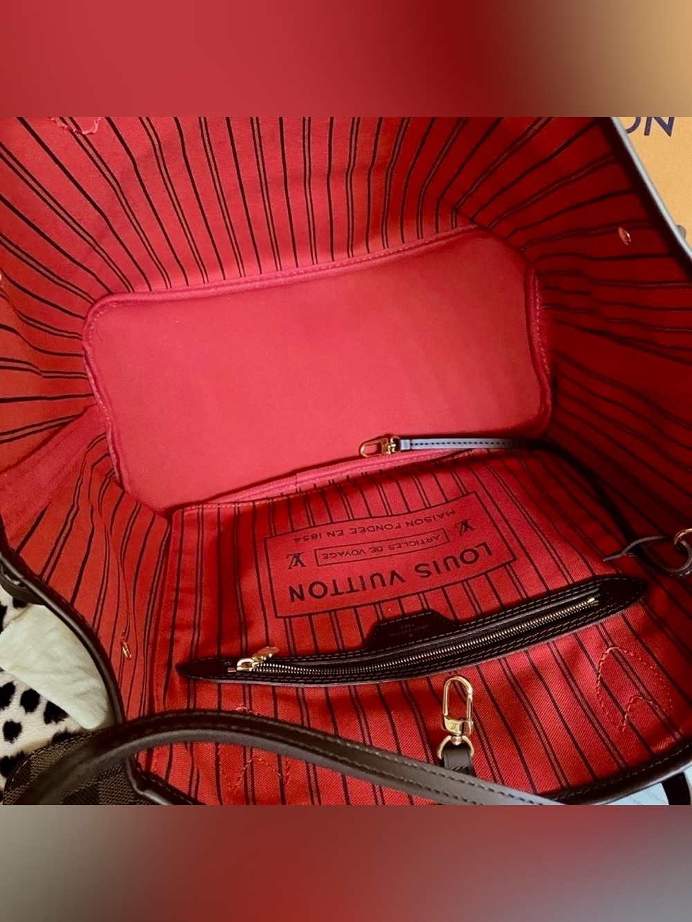 Pristine Authentic Louis Vuitton Damier Ebene Neverfull MM, NWT! - Picture 13 of 15